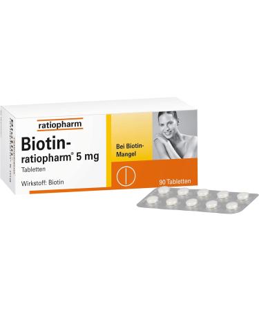 Buy Biotin Ratiopharm 5 mg Tablets - 90 Count for Healthy Hair Skin & Nails | International Shipping Available - Buy Online on GoSupps.com