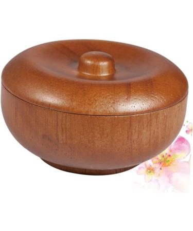Doitool Men's Shaving Bowl with Lid - Wooden Brown 9.7x9.7 cm | Ideal for Shaving Soap Foam & Brushes | Premium Grooming Accessories - Buy Online on GoSupps.com