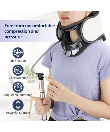 RKXKJ Inflatable Neck Support Stretcher - 6-Stage Cervical Traction Height Adjustable 360 Comfort Relief for Cervical Compression - International Shipping Available - Buy Online on GoSupps.com