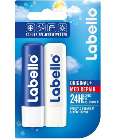  Biolane Labello Lip Care Sticks for Winter with Labello Original and Labello Med Repair for Beautiful and Natural Lips Mineral Oil-Free Lip Balm - Buy Online on GoSupps.com