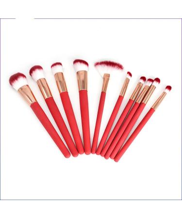 10-Piece Color Changing Handle Makeup Brush Set | Red Foundation & Essential Makeup Tools - Buy Online on GoSupps.com