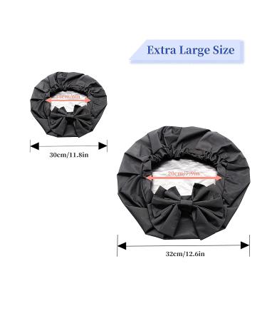 Aibilye Extra Large Black Shower Cap for Long Hair - Waterproof & Reusable - Buy Online on GoSupps.com