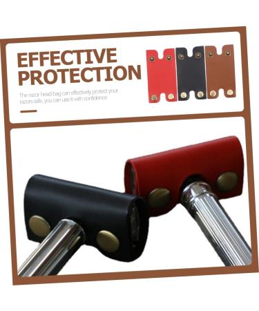 Magiclulu 3-Piece Leather Razor Case - Durable Scratch-Resistant Storage Sleeve for Safe Razor Supply - Buy Online on GoSupps.com