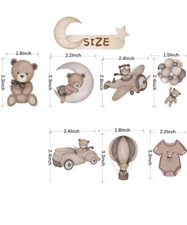 Zliisang 49PCS Blue We Can Bearly Wait Baby Shower Decorations Bear Cupcake Toppers (Brown) - Buy Online on GoSupps.com