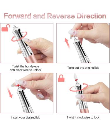Portable Nail Drill Machine 35000RPM Rechargeable Smart LCD Display Electric Nail Files Drill Tool Kit Adjustable Speed for Manicure Pedicure for Acrylic Gel Natural Nails Red - Buy Online on GoSupps.com