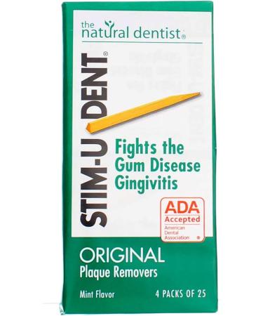 The Natural Dentist Stim-U-Dent Original Plaque Removers Mint 100 Ct - Gentle Dental Picks for Plaque Removal - Buy Online on GoSupps.com