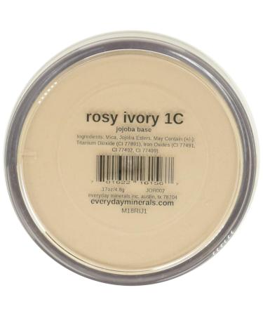 Everyday Minerals Rosy Ivory 1C Jojoba Base Mineral Loose Powder Foundation - Vegan & Cruelty Free | Cool Undertones | Full Coverage for Dry Skin - Buy Online on GoSupps.com