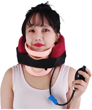 SAFWEL Cervical Traction Neck Stretcher | Inflatable Adjustable Collar & Neck Support Pillow for Pain Relief - Shop Internationally! - Buy Online on GoSupps.com