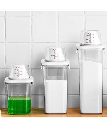 FIOERDTUIE Washing Powder Fluid Container Sealed Leakproof Tilted Mouth Refillable Transparent Moistureproof Bathroom Case Box 2300ml - Buy Online on GoSupps.com