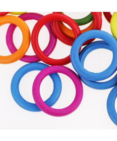 50pcs Colorful Wooden Rings - DIY Craft Accessories for Creative Projects | International Shipping - Buy Online on GoSupps.com