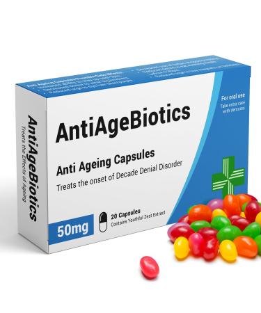 AntiAgeBiotics - Funny Gifts for Women Joke Pill Box Gifts for Mum Birthday Gifts for Women 30th Birthday Gifts for Women 40th Birthday Gifts for Women 50th Birthday Gifts for Women
