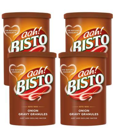 Bisto Onion Gravy Granules 190g - 4 Pack | Just Add Boiling Water Low In Fat & Sugar.