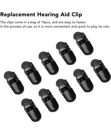 Hearing Aid Rope Clip - Versatile Lightweight Strong Clamp - 10 Transparent Replacement Clips (Black) for Secure Fit - Buy Online on GoSupps.com