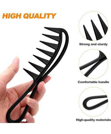 Sularpek Wide Tooth Shark Comb for Curly, Wet, and Long Hair - Salon Quality Barber Comb for Detangling - Large Teeth Hairstyling Tool in Black - Buy Online on GoSupps.com