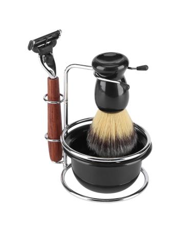 Segutage Manual razor set with holder roof hair shaving brush cup shaving shell foam men's beard stainless steel wooden handle shaving set gift for men husband father brother