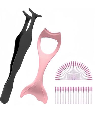 False Eyelashes Tweezers Kit - 50 Mascara Applicators & Shield - Professional & Home Use - Buy Online on GoSupps.com