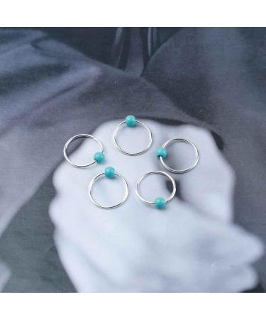 Yheakne Boho Tribal Turquoise Circle Hair Ring Set Boho Braid Rings Dreadlock Dirty Braid Hair Bow Clips Silver Hair Braid Rings Hair Clip Rings Decoration Hair Accessories (Silver Circle with - Buy Online on GoSupps.com