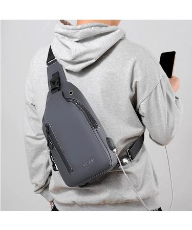 Buy A-qmzl Men's Crossbody Sling Bag - Waterproof Gray Shoulder Bag for Hiking & Cycling - Buy Online on GoSupps.com
