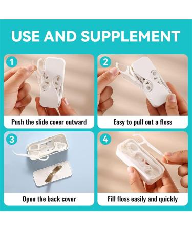Portable Dental Floss Dispenser & Organizer | Travel-Friendly Dental Picks Case | 50 PC Dental Floss - White - Buy Online on GoSupps.com