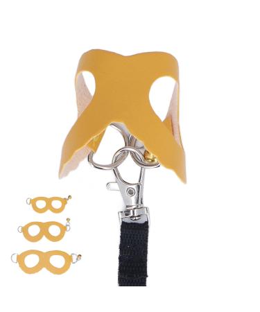 Asixxsix dishwear and leash set hamster dishes and leash set with 3 sizes synthetic leather crockery vests nylon line and bell for guinea pigs hamsters ferrets chinchilla (yellow)