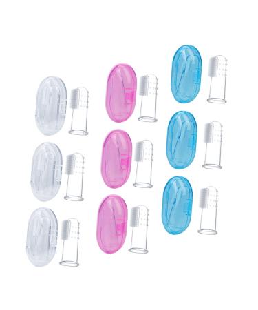 Homsfou 9st finger toothbrush children's toothbrush hand cleaning brush toothbrush finger toothbrush for toddlers baby massage device manual fingers newborn pebbles