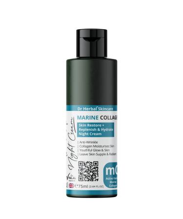 Marine Collagen Extract Night Cream 75ml by Dr Herbal Skincare | Skin Restore | Replenish | Hydration | Dry Skin