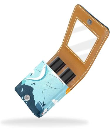 Gone Fishing Cute Lip Gloss Holder & Lipstick Case - Portable Makeup Bag for Women Multi-Color Organizer 9.5x2x7 cm - Buy Online on GoSupps.com