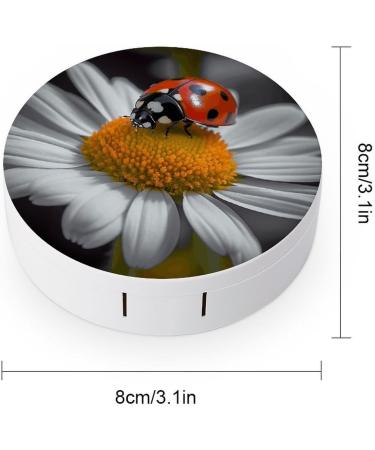 Ladybug Daisy Print Contact Lens Case - Travel-Friendly Plastic Lens Care Box - Buy Online on GoSupps.com