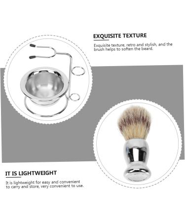 Fomiyes Beard Brush Holder & Stainless Steel Face Care Set - Razor Foam Cup & Grooming Essentials for Men - Buy Online on GoSupps.com