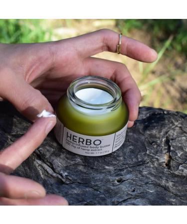 Herbo Body Balm - Organic Shea Butter & Hemp Moisturizer | Cruelty-Free Paraben-Free Cream for All Skin Types - 1.7oz - Buy Online on GoSupps.com