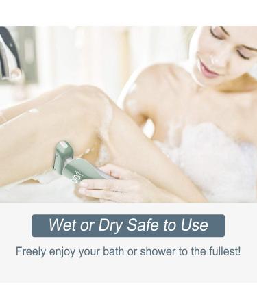 Brori Electric Razor for Women - Rechargeable Bikini Trimmer & Body Hair Remover | Wet & Dry Cordless Shaver with LED Light - Green - Buy Online on GoSupps.com