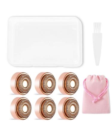 Replacement heads for flawless hair remover flawless replacement heads gen 2 replacement blades for finishing touch face hair removal for women painless shaving head 18 K gold -plated 6 pieces