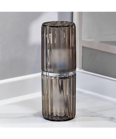 Travel Mouth Cup & Portable Storage Box for Toothbrush & Toothpaste - 7.6 x 21CM - Transparent Gray | International Shipping - Buy Online on GoSupps.com
