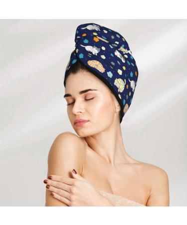 Cartoon Cat Microfiber Hair Towel for Women | Super Absorbent Coral Velvet Quick Dry Wrap for Long Curly & Thick Hair - Buy Online on GoSupps.com