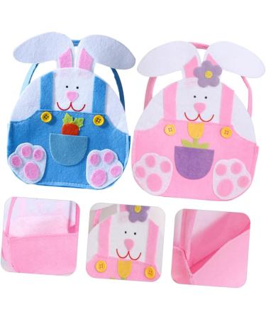 HOMSFOU 2 Pcs Rabbit Gift Bag Party Gift Containers Easter Door Decorations Easter Bags for Kids Easter Goodie Bags Candy Containers Easter Gift Bags Child Cloth Modeling Gift Box - Buy Online on GoSupps.com