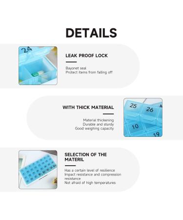 31-Day Pill Organizer - Large 4-Day Pill Box with Travel Case for Vitamins & Supplements | Blue - Buy Online on GoSupps.com