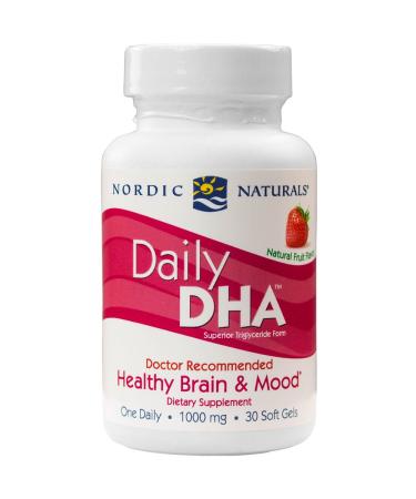 Nordic Naturals Daily DHA Natural Fruit Flavor 1000 mg 30 Soft Gels