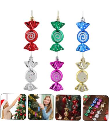 Alipis 18pcs Candy Pendant Plastic Ornaments Christmas Lollipop Ornament Christmas Tree Hanging Food - Buy Online on GoSupps.com