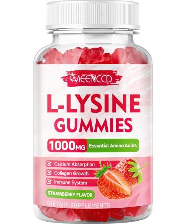 L-Lysine 1000mg Gummies Lysine Supplement for Adults & Kids Essential Amino Acid Supplement for Oral & Lips Health Boost Immune & Calcium & Collagen Sugar-Free Strawberry Flavor 60 Count 60 Count (Pack of 1) - Buy Online on GoSupps.com