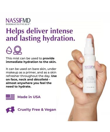 NassifMD 3HA Instant Hydrating Facial Mist - Contains 3 Types of Hyaluronic Acid to Keep Your Face Refreshed and Hydrated Decreases Look of Skin Puffiness Dark Circles and Fine Lines 4 Fl Oz (Pack of 1) - Buy Online on GoSupps.com
