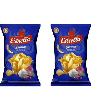 Estrella Fine Slices Sour Cream & Onion Crisps 130g | Pack Of 2