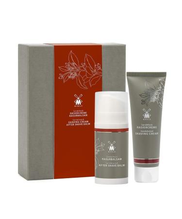 M HLE care set - shaving cream and after shave balm - sandalwood - for normal and dry skin