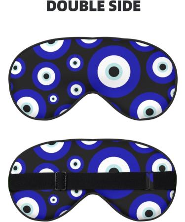 Blue Evil Eye Sleep Mask - Adjustable Soft Breathable Eye Cover for Men & Women | Pattern-122 | International Shipping - Buy Online on GoSupps.com