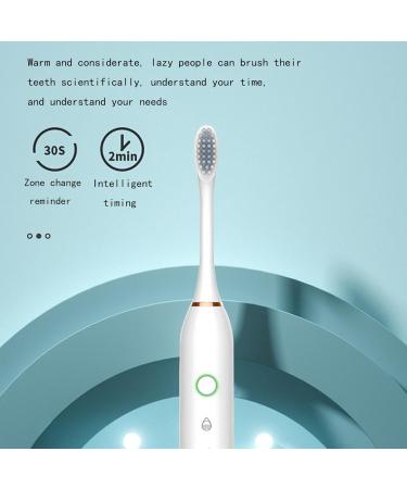 Buy Electric Toothbrush - USB Rechargeable 6 Brush Heads Smart Timer IPX7 Waterproof - Deep Clean Toothbrush (White) - International Shipping Available - Buy Online on GoSupps.com
