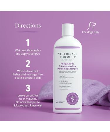 Veterinary Formula Clinical Care Antiparasitic & Antiseborrheic Medicated Dog Shampoo 16 oz Paraben Dye Soap Free Hydrating and Antifungal Shampoo for Dogs White 16 Ounce Medicated Shampoo - Buy Online on GoSupps.com