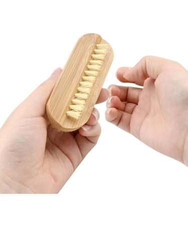 2 Pcs Double Sided Wooden Nail Brushes | Bamboo Handle Scrubber for Hand & Toe Nail Cleaning | Small Fingernail Brush for Garden, Salon Use - Buy Online on GoSupps.com