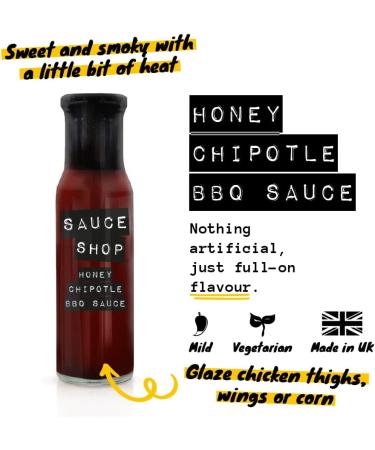 Sauce Shop Honey Chipotle BBQ Sauce Barbecue Sauces Made in the UK 260g Pack of 1 - Buy Online on GoSupps.com