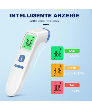 Buy Contactless Infrared Thermometer - Accurate Digital Fever Thermometer for Babies & Adults with Fever Alarm LCD Display & 35 Memory - Fast Shipping Worldwide - Buy Online on GoSupps.com
