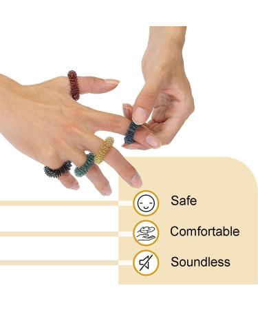 10 Acupressure Rings for Finger Massage | Stress Relief & Improved Circulation | Stress Reduction Massage Rings | International Shipping - Buy Online on GoSupps.com