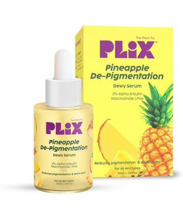 PLIX - THE PLANT FIX Alpha Arbutin S rum de d pigmentation pour le visage ros l'ananas 2 % pour l' limination de la pigmentation et des taches sombres unisexe avec 10 % de niacinamide 5 % PHA pour - Buy Online on GoSupps.com